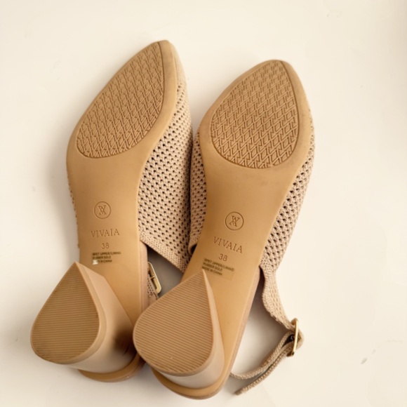 Vivaia Tan Pro Slingback Comfort Old Money Heels Size 38 - Picture 6 of 6